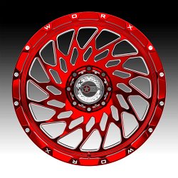 Worx Offroad Forged WF820RT Red Milled Custom Truck Wheels 3